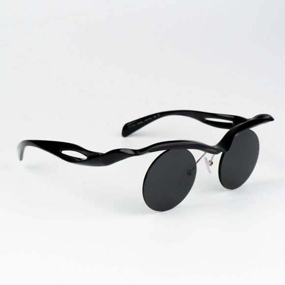 NEW Prada PRA24S 1AB5S0 Black Dark Grey Round Unisex Sunglasses 0PR A24S - Picture 9 of 15